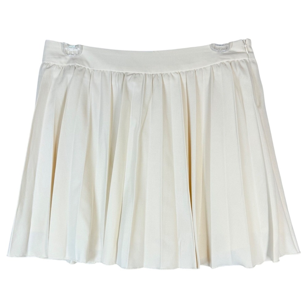 Wishlist Pleated Mini Skirt Womens Medium Ivory Lined Shorts Tennis Pickleball